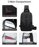 Xajzpa Nylon Sling Bag for Man 9.7inch IPad Waterproof Durable Fabric Lightweight Breathable Fashion Sports Phone Chest Bag