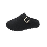Xajzpa Women's Cotton Cloth Clogs Cork Footbed Leather Mules Slippers Comfortable Fashion Potato Shoes Arch Support Cotton Slippers