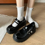 Xajzpa Womens Loafers Shoes Black Flats Oxfords Clogs Platform Female Footwear Autumn All-Match Slip-on New Leather Creepers Summer Dre