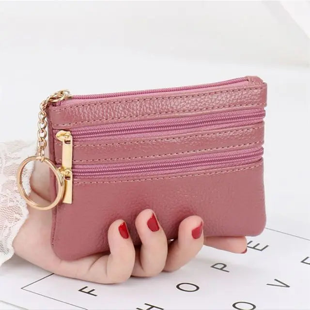 Xajzpa  Fashion Women Wallet Clutch Three Zip Female Short Small Coin Purse New Brand Design Soft Mini Card Holder Wallet Money Bag