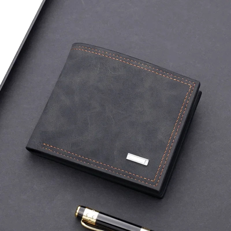 Xajzpa Personalized Best Genuine Leather Mens Wallet with Coin Pocket Minimalist Engraved Bi Fold Pure Leather Wallet for Men
