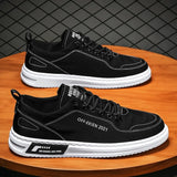Xajzpa Mens Leather Shoes Fashion Sneakers for Driving Walking Office, Comfortable Men Slip on Skate Flats Non Slip Youth Shoe 2025
