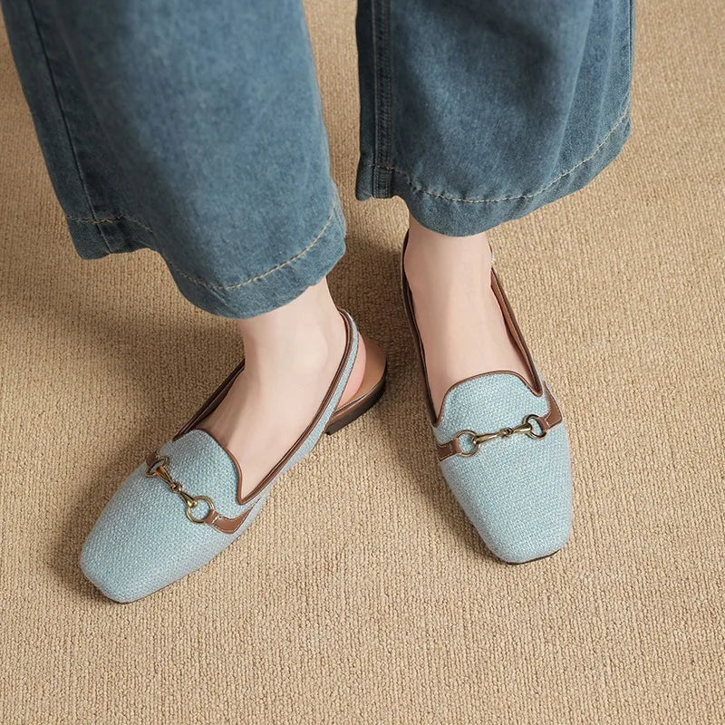 Xajzpa New Women Platform Sandals Anti-slip Closed Toe Metal Shoes Women Flat Outdoor Round Toe Wedge Sandals Women Sandalias De Mujer