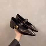 Xajzpa New Style Design High Heeled Mary Jane Pointed Toe Women Single Shoes Leather Comfort Spring Summer Dress Sexy Women's Shoes
