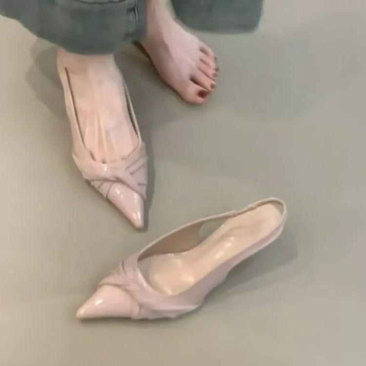 Xajzpa New Style Fashion Women's Summer Heeled Sandals Pointed Toe Elegant Shoes Woman Trend Slippers Fashion Heels Women Zapatos Mujer