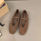 Xajzpa Spring New Brand Women Flats Round Toe Shallow Slip On Ladies Casual Ballet Shoes Soft Leather Eelgant Dress Shoes