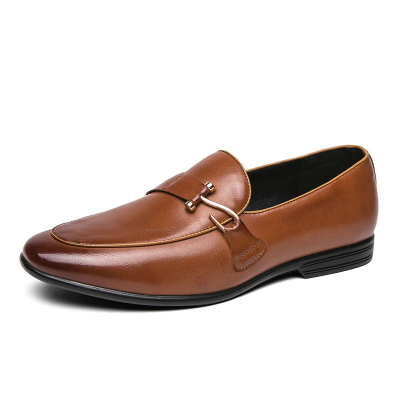 Xajzpa 2025 Designer Fashion Mens Loafers Leather Handmade Black Brown Casual Business Dress Shoes Party Wedding Men's Footwear