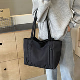 Xajzpa Waterproof Nylon Tote Bag with Large Capacity for Work Commuting Women's Shoulder Bag Student's Handheld Tote Bag for Class