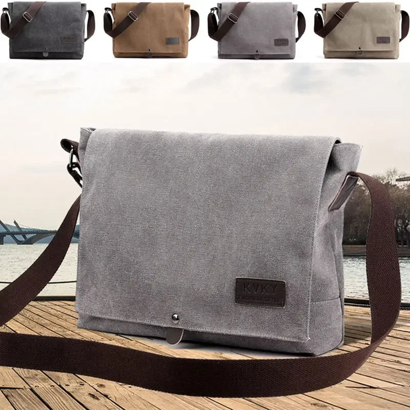 Xajzpa New Men Canvas Crossbody Shoulder Messenger Bags Man New Fashion Cross Body Bag Casual Solid Multi Function Portable Male Bag