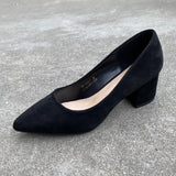 Xajzpa Retro Women Shoes Slip On Casual Heels Chunky Sandals Footwear Shallow Mouth Pointed Pumps Slip-On Comfortable Block Africa