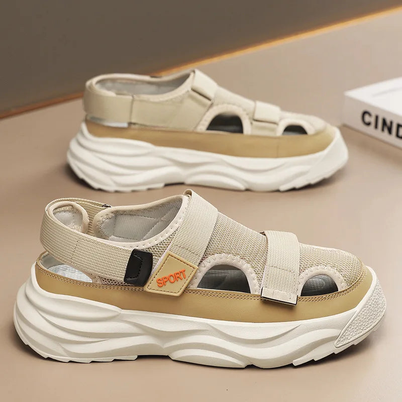 Xajzpa Men's New Breathable Thin Shoes Fashion Men's Casual Sandals Outdoor Non Slip Beach Sandals Male Platform Sandalias 2025