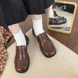 Xajzpa  FALL OUTFITS Loafers Women jk Uniform Shoes Uwabaki Japanese JK Round Toe Women Girls School Students mary janes Lolita Brown Cosplay Shoes