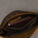 Xajzpa   Genuine Leather Men's Clutch Wallet Male Zipper Business Daily Hand Bag Large Capacity Purse For Man Phone Pouth Belt Bag
