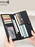 Xajzpa Minimalist RFID Ultra-thin Women's Long Wallet PUdouble Folding Wallet Multifunctional Women's Coin Credit Card Bag Hand-held Bag