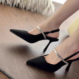 Xajzpa All-Match Shallow Mouth Summer Sale Of Women's Shoes Pointed Heel Sandals New Girls Closed High Retro Stiletto Comfort Pump