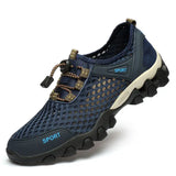 Xajzpa Men Casual Tennis Sneakers Summer Fashion Breathable Mesh Shoes Mens Non-Slip Hiking Shoes Sneaker for Men Climbing Trekking