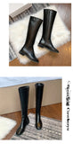 Xajzpa Winter Cotton Women Knee High Boots Fashion Zippers Ladies Elegant Low Heel Long Booties Soft Leather Women's Footwear