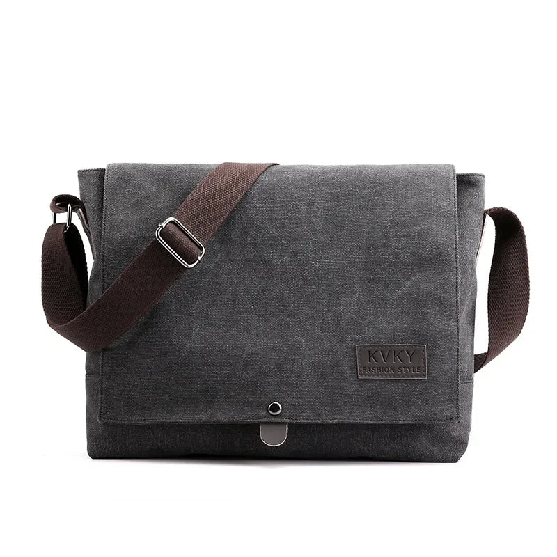 Xajzpa New Men Canvas Crossbody Shoulder Messenger Bags Man New Fashion Cross Body Bag Casual Solid Multi Function Portable Male Bag