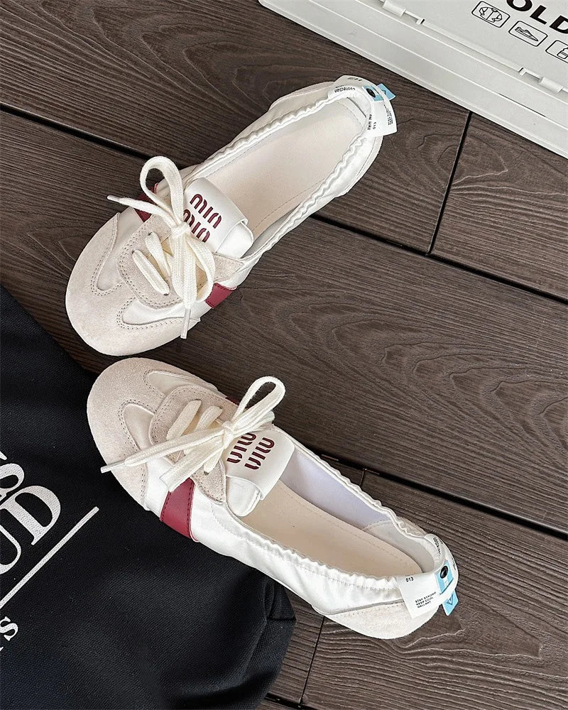 Xajzpa 2025 Women Shoes Sneakers Casual Flats Canvas Shoes Lace Up Summer Trend Dress Zapatos Mujer Breathable Shallow New Ladies Shoes
