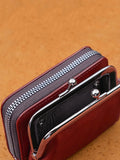 Xajzpa Women's Wallet Fashionableand Minimalist Wrist Strap Short Zero Wallet RetroVersatile LargeCapacity Multi Card Pocket Money Clip