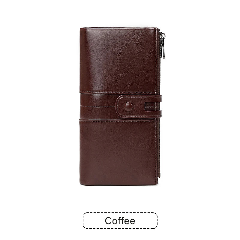 Xajzpa RFID Women's Long Wallet PU Leather Handbag with Multiple Card Slots, Coin Zipper Wallet, Women's Mobile Wallet