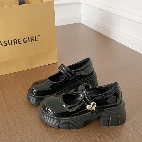 Xajzpa Summer Shoes Ladies Women's Heels Female Footwear Oxfords British Style Clogs Platform New On Heels Dress Leather Preppy Cr