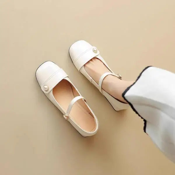 Xajzpa Women Shoes Autumn Oxfords Female Footwear Fall New Wedding Leather Dress Retro On Heels Mary Janes Shoes Woman Female Foot