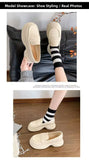 Xajzpa Retro Soft Bottom British JK Style Women's 2025 Spring New Slip on Casual Loafers Round Toe Flat Heel PVC Fashion Shoes