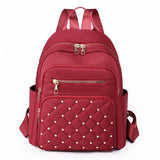 Xajzpa Lingge Rivet Nylon Fabric Design Large Capacity Three Layer Women's Backpack Senior Designer Brand Fashion Youth School Bag