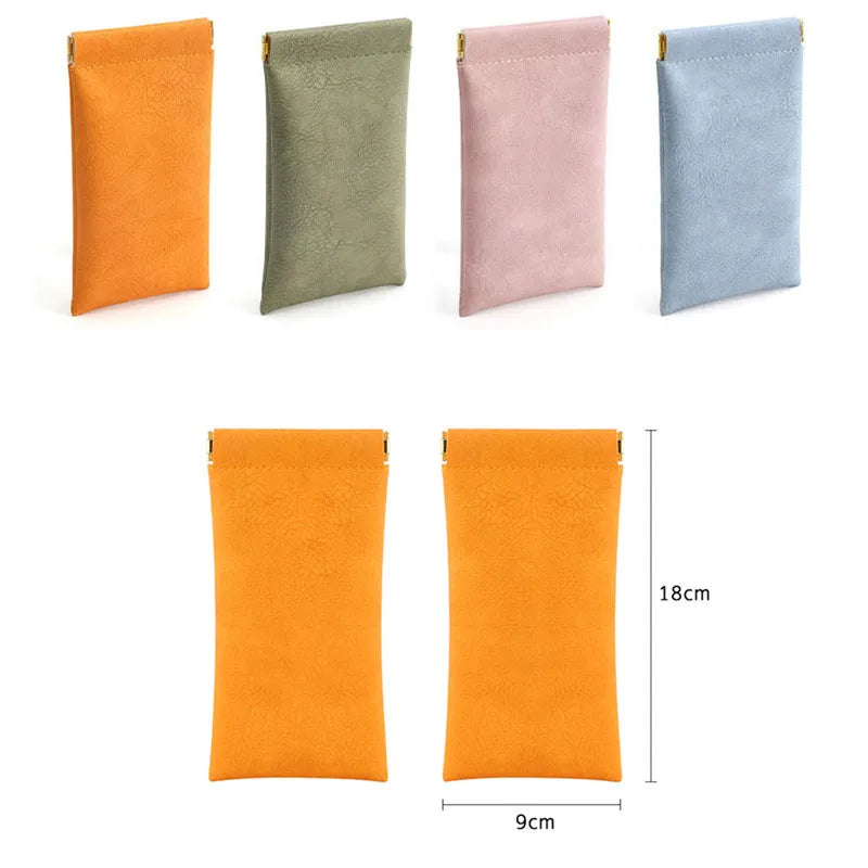 Xajzpa Zipper Sunglasses Case Fashionable  Pu Leather Glass Case Pouch  Mobile Phone Wallet  Protective Glasses Box Wholesale 9X18cm