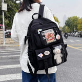 Xajzpa BACK TO SCHOOL Japanese Girls Aesthetic Backpack Cute School Bags For Student Teens Girls Pockets Kawaii Women Laptop Backpack Harajuku Mochila