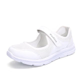 Xajzpa Classic Summer Women Casual Shoes Soft Portable Sneakers Walking Shoes Flat Soles for Women Breathable Slip on White Shoes