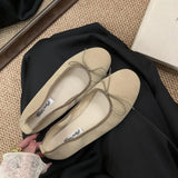 Xajzpa Fashion Bow Tie Flats Ballet Shoes Women Female Ballet Round Toe Shallow Cut Ballerina Soft Moccasin Dress Shoes Zapato