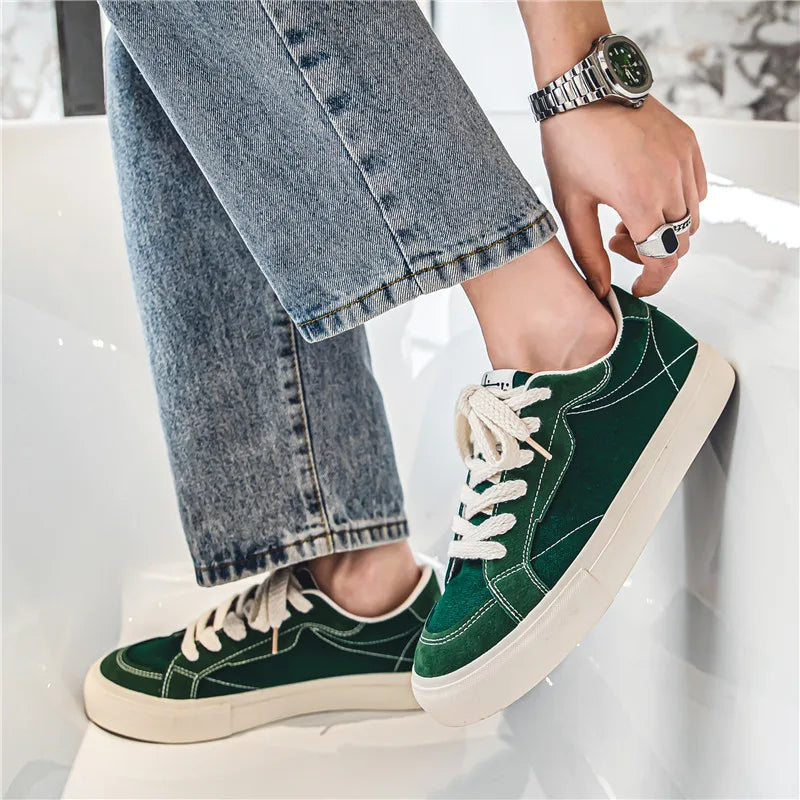Xajzpa Men's Shoes Summer Student Versatile Comfortable Anti Slip Casual Shoes Breathable Youth Wear-resistant Solid Color Sneakers