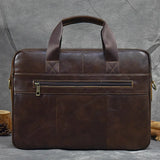 Xajzpa Genuine Leather Men's Briefcase Fit 15" PC Business Handbag Real Leather Male Laptop Bag Man Crossbody Bag Black Brown