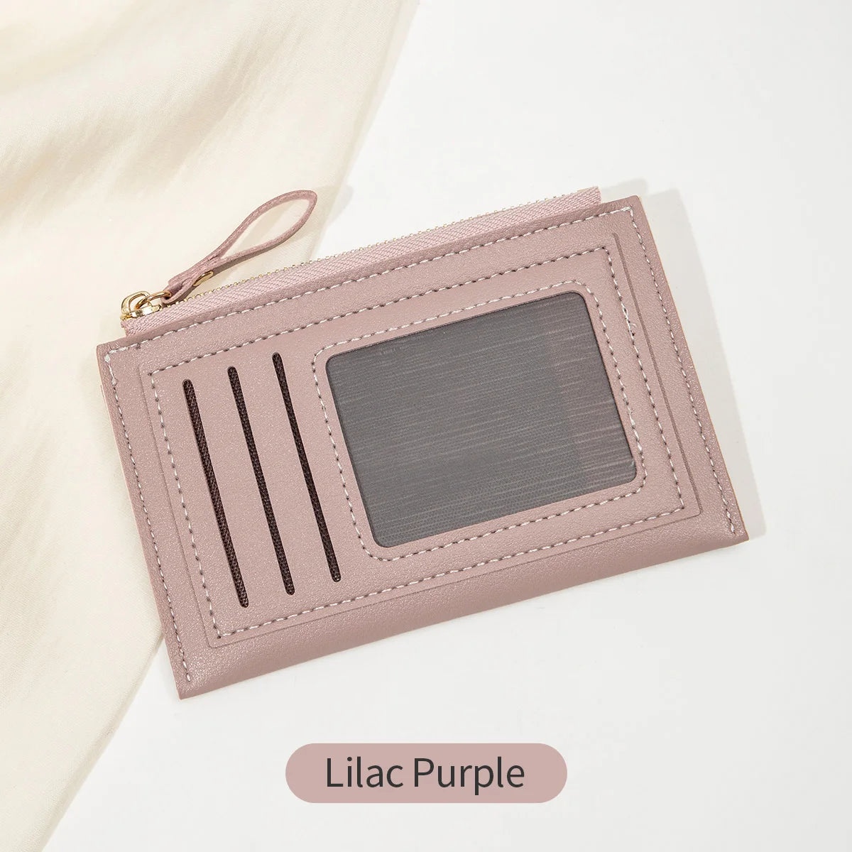 Xajzpa Minimalist Ultra-thin Coin Wallet Fashionable and Portable PU Leather Wallet Multifunctional Credit Card Clip Zipper Card Holder