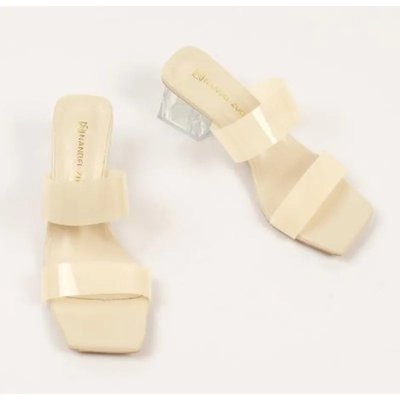 Xajzpa Plus Size 35-43 women's Shoes Summer Concise Slippers Square Toe Shallow Slippers High Quality Luxury Slippers