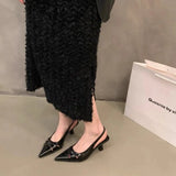 Xajzpa New Women's High Heel Shoes Fashion Slip-on Women's High Heels Pumps Solid Office and Career Sexy Pointed Toe Heeled Sandals