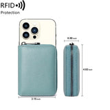 Xajzpa RFID Genuine Leather 14 Slot Credit Card Wallet with Zipper Suitable for Women or Men's Accordion Wallet