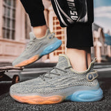 Xajzpa Men Sports Running Black Jogging Shoes Casual Sneakers Outdoor Breathable Mesh Anti Slip Light Shock-absorption Sneakers Men