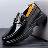 Xajzpa British style men's genuine leather shoes, fashionable casual loafers, men's comfortable outdoor business shoes, formal shoes