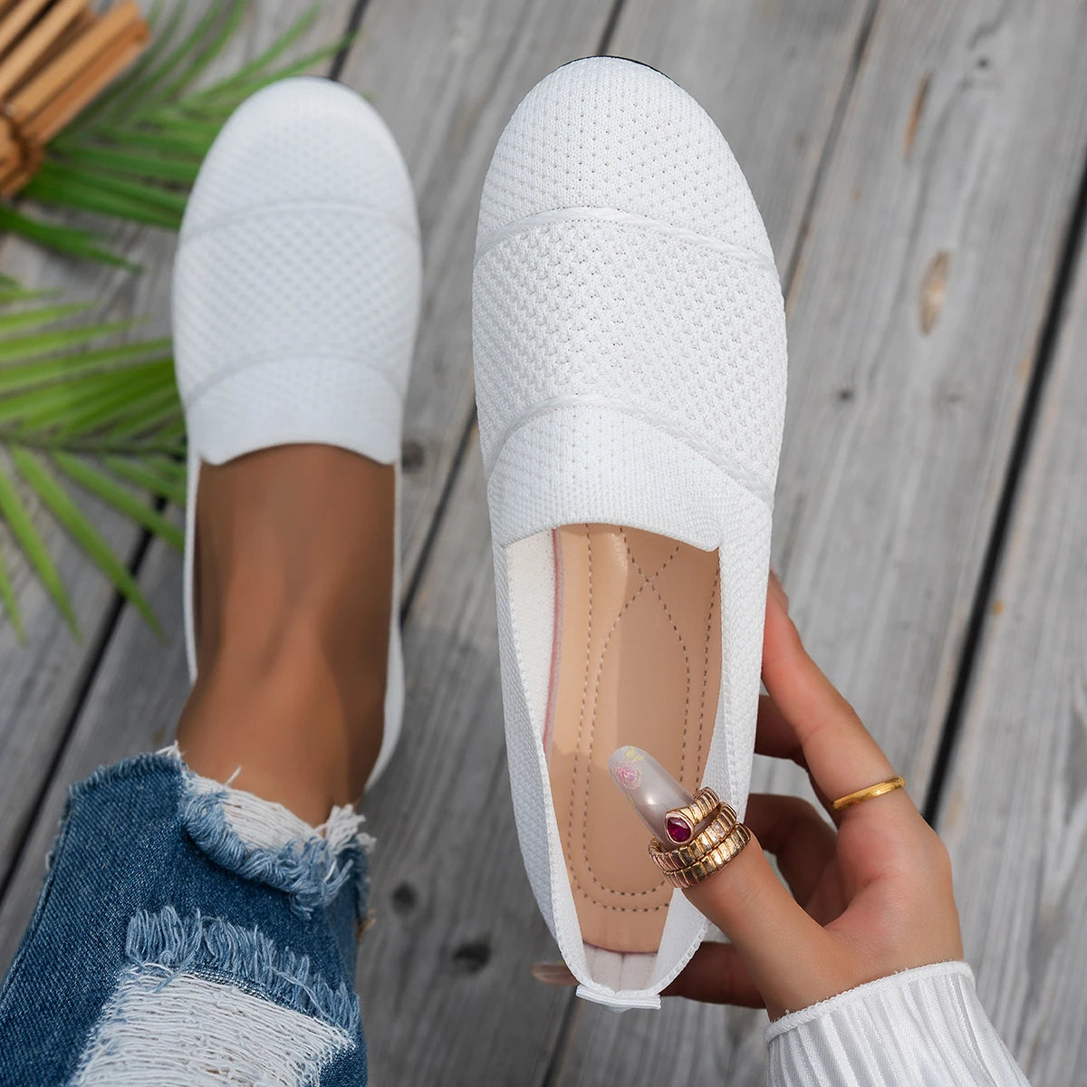 Xajzpa Women Flats Fashion Footwear Nurse Shoes Slip on Shoes Women Moccasins Sneakers Shoes Woman Outdoor Plus Size Female Footwear