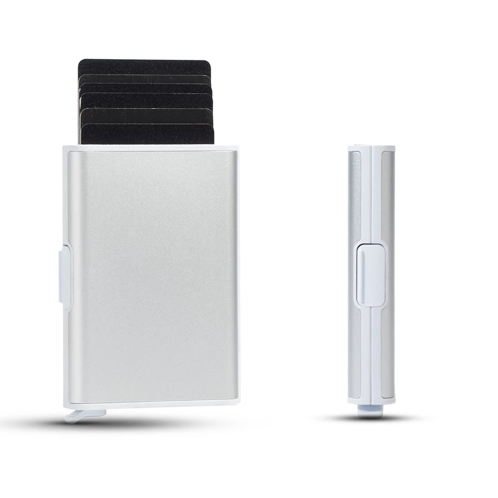 Xajzpa Rfid Credit Card Holder Men Minimalist Coin Wallets Pop Up Metal Id Bank Cardholder Case Identification Card Holder Folders