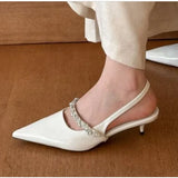 Xajzpa New Style Luxury Women's Water Diamond Slim Heeled Pointed High-heeled Shoes with A Headband and Sandals for Women Zapatos Mujer