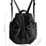 Xajzpa Korean Style Lady Popular Solid Colour Nylon Women Fashion Backpack Flap Drawstring Backpack Gentle Versatile Students Schoolbag