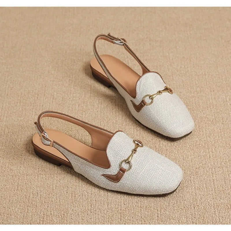 Xajzpa New Women Platform Sandals Anti-slip Closed Toe Metal Shoes Women Flat Outdoor Round Toe Wedge Sandals Women Sandalias De Mujer