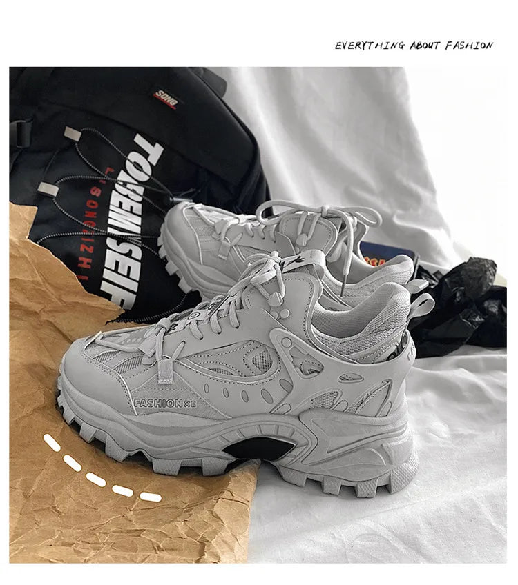 Xajzpa Men's Vulcanized Shoes Luxury Sneakers Harajuku Chunky Sneakers Autumn Running Footwear Male High Fashion Zapatos Hombre