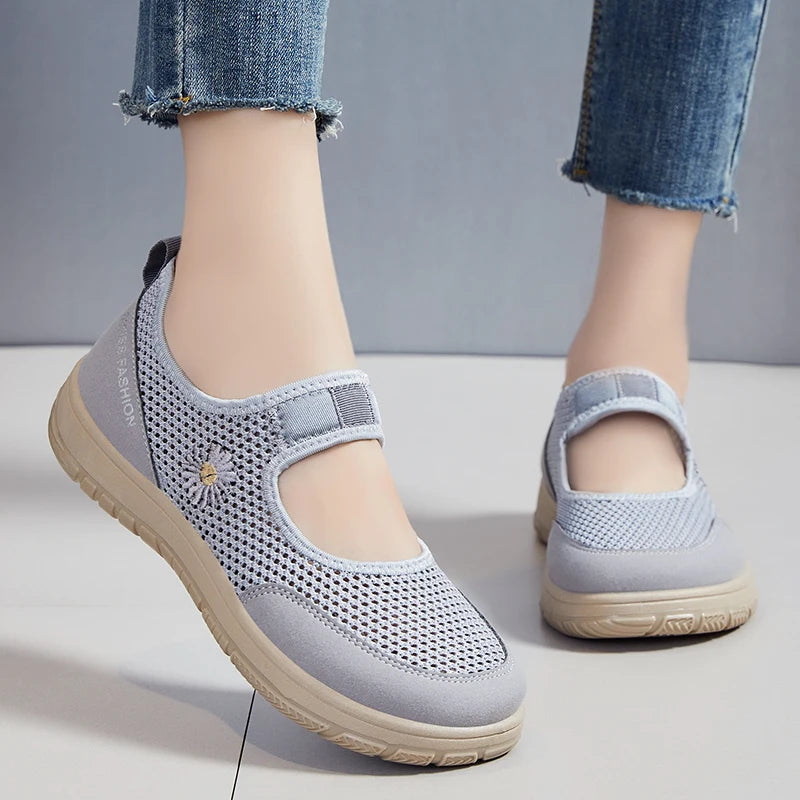 Xajzpa Women Shoes Breathable Vulcanized Shoes Fashion Comfortable Female Dance Work Shoes Breathable Mesh Casual Walking Shoes Ladies