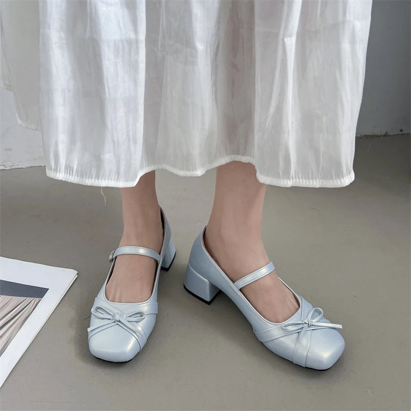 Xajzpa All-Match Womens Derby Shoes Female Footwear Leather Dress On Heels New Comfortable Summer Mary Janes Shoes Woman Flats All-Matc