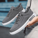 Xajzpa Mens Leather Shoes Fashion Sneakers for Driving Walking Office, Comfortable Men Slip on Skate Flats Non Slip Youth Shoe 2025
